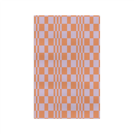 Orange & Lavender Patterned Soft Tea Towel