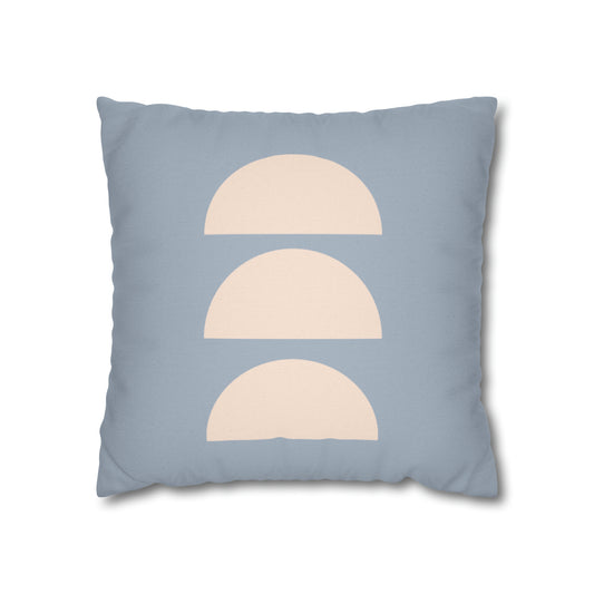 Blue & Beige Moons Square Pillow Cover