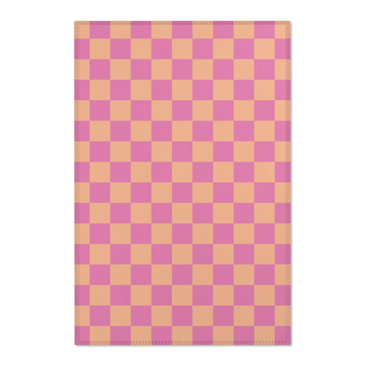 Orange & Pink Checkered Rug