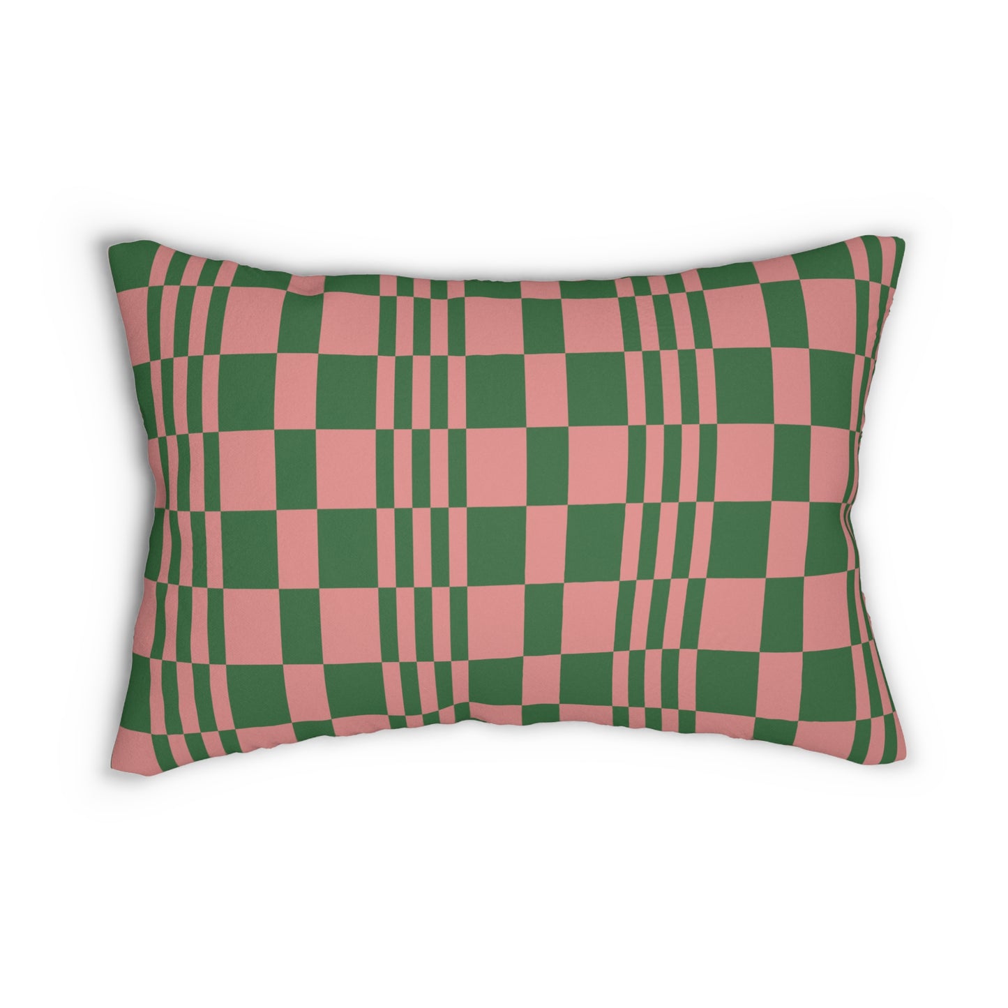 Pink & Green Patterned Lumbar Pillow