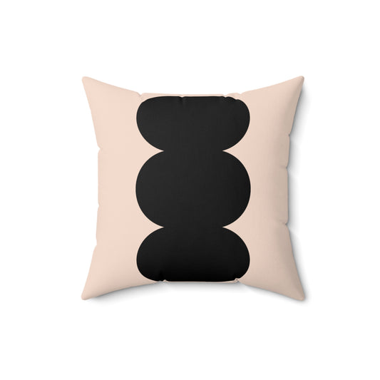 Beige & Black Square Pillow