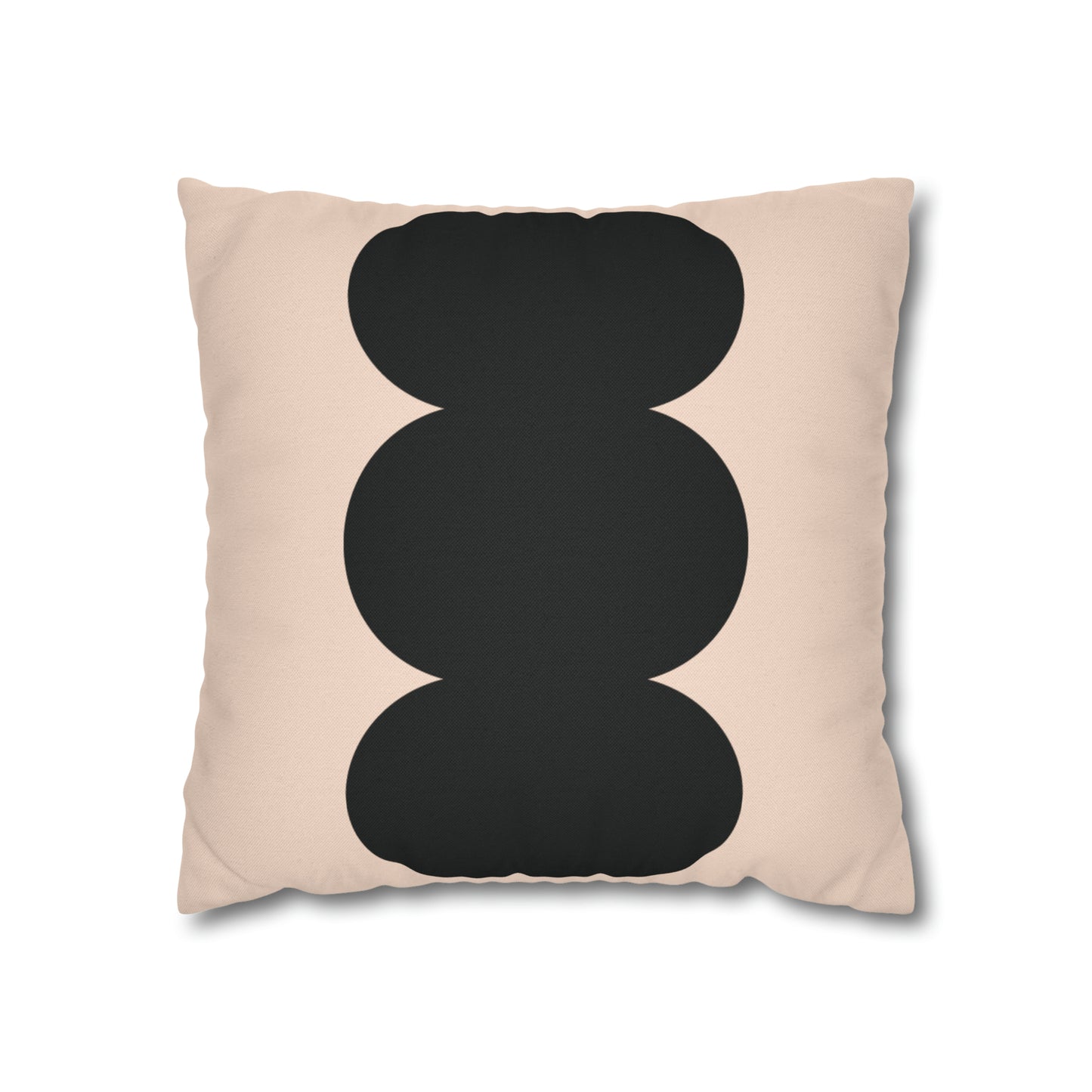 Beige & Black Square Pillow Cover