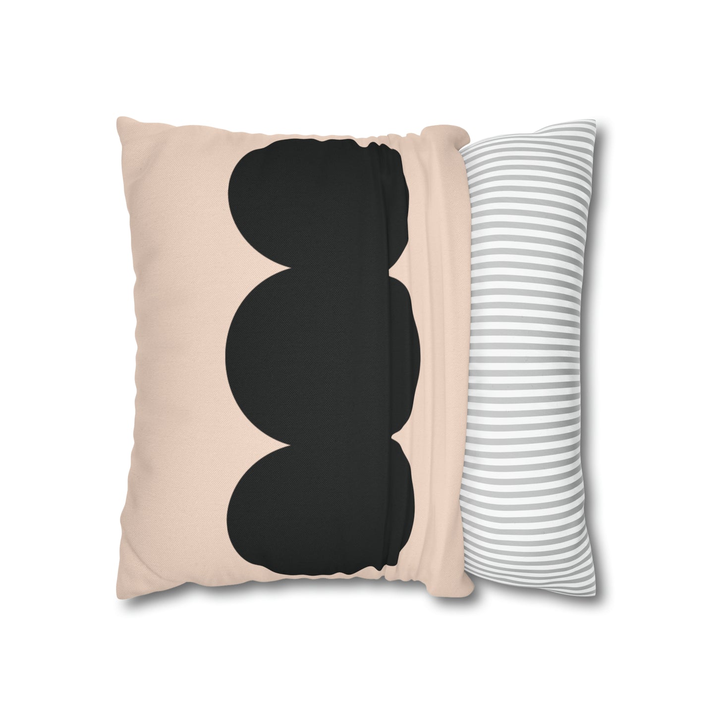 Beige & Black Square Pillow Cover