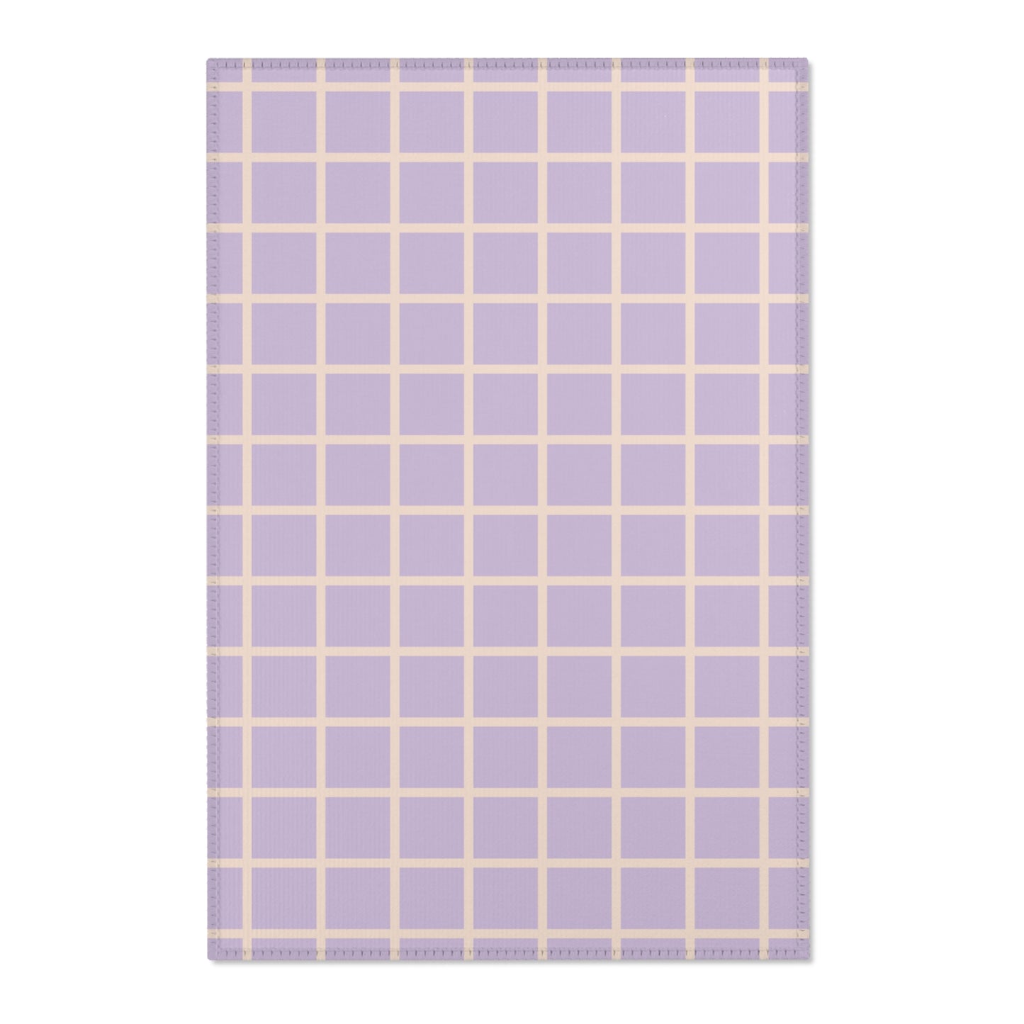 Lavender & Beige Grid Rug