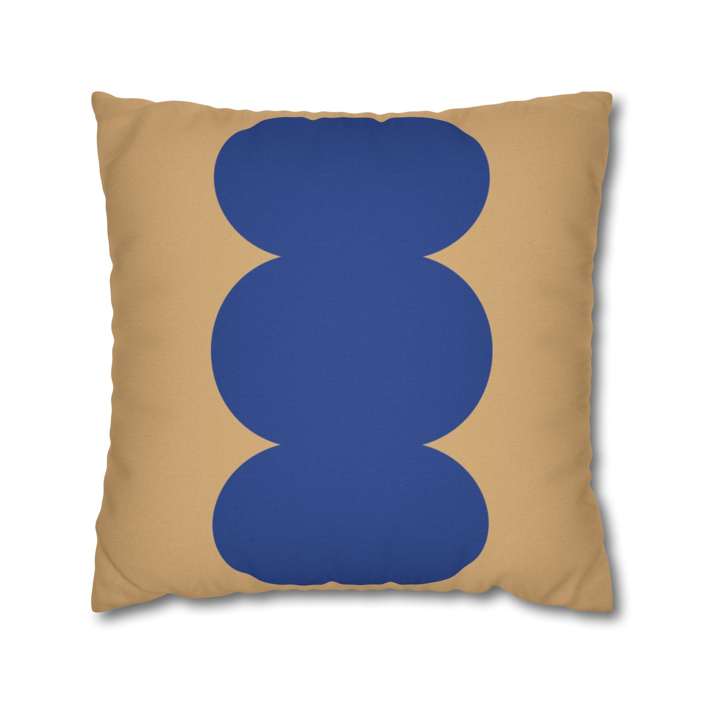 Sand & Blue Square Pillow Cover