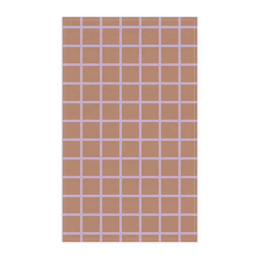 Brown & Lavender Grid Cloth