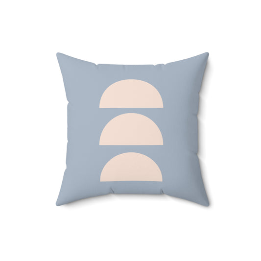 Blue & Beige Moons Square Pillow