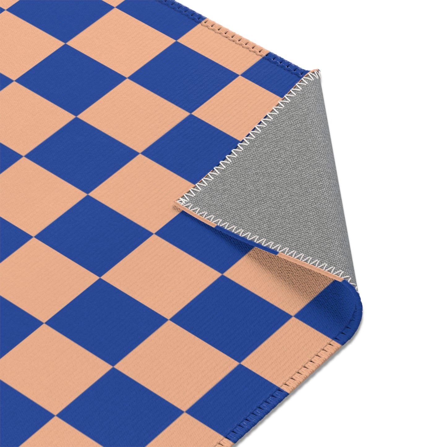 Orange & Blue Checkered Rug