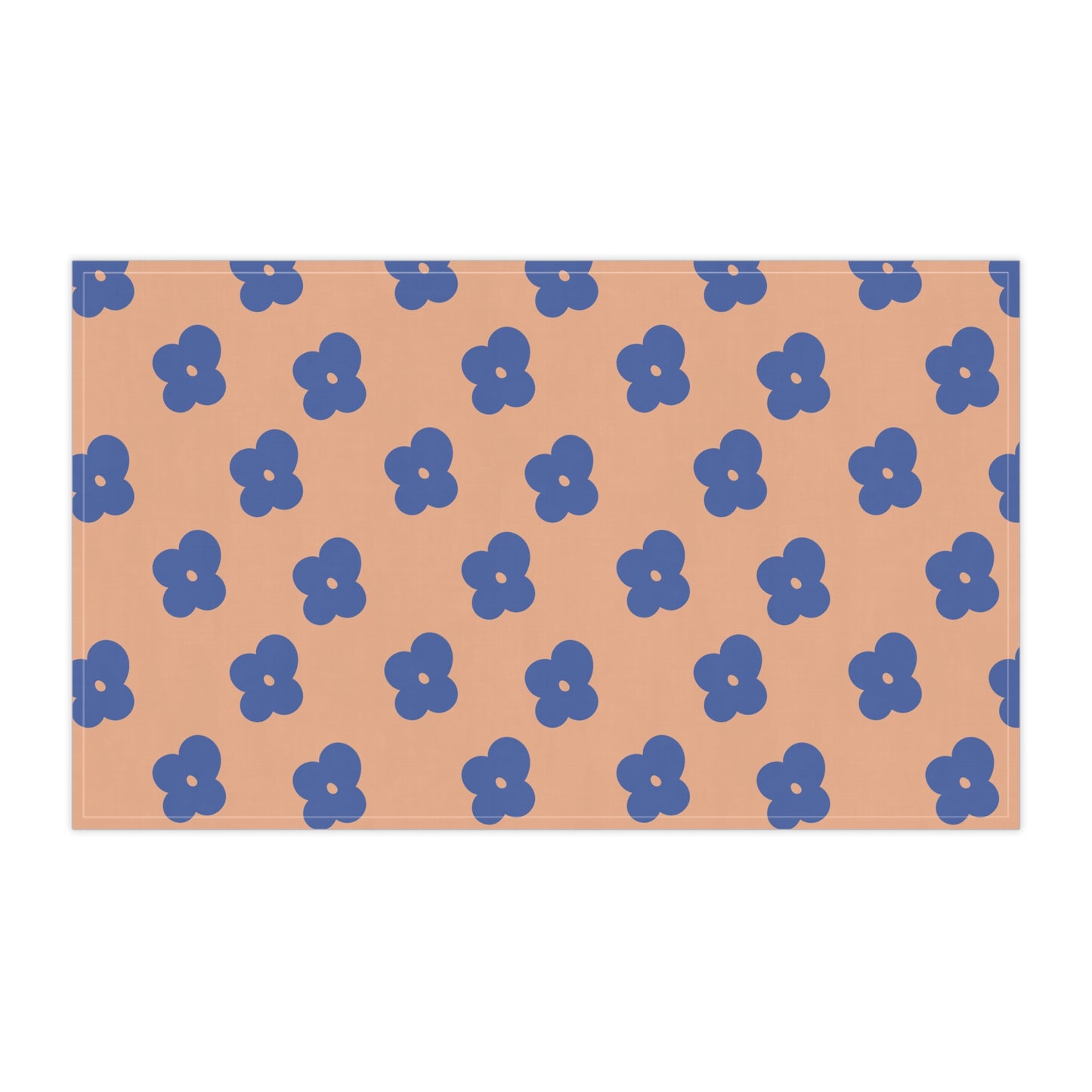 Orange & Blue Flowers Cloth