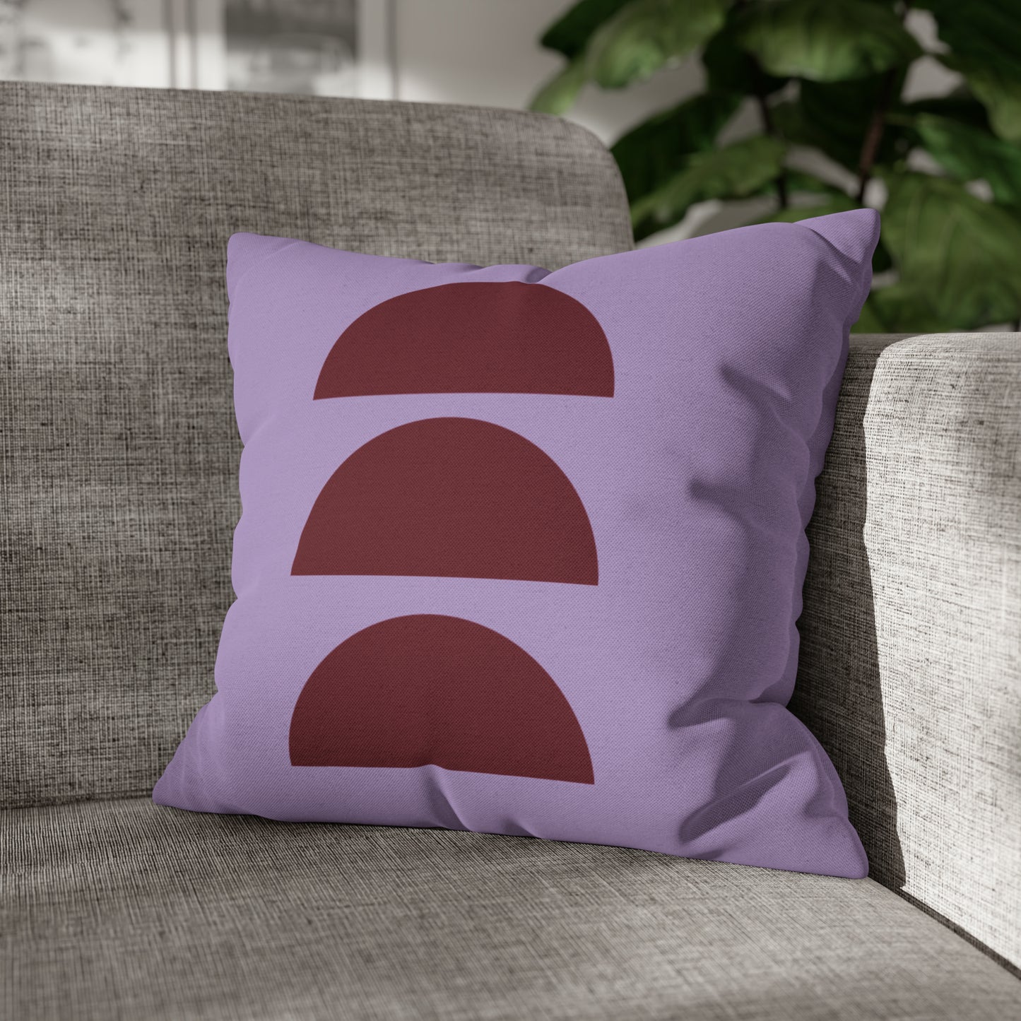 Lavender & Red Moons Square Pillow Cover