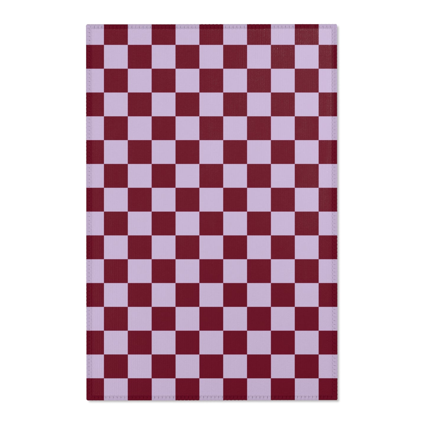 Lavender & Red Checkered Rug