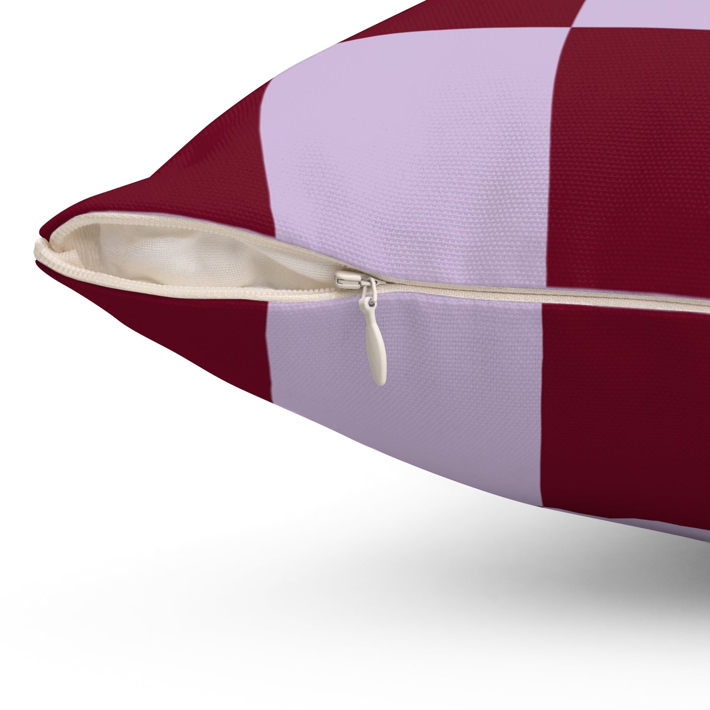 Lavender & Red Checkered Square Pillow