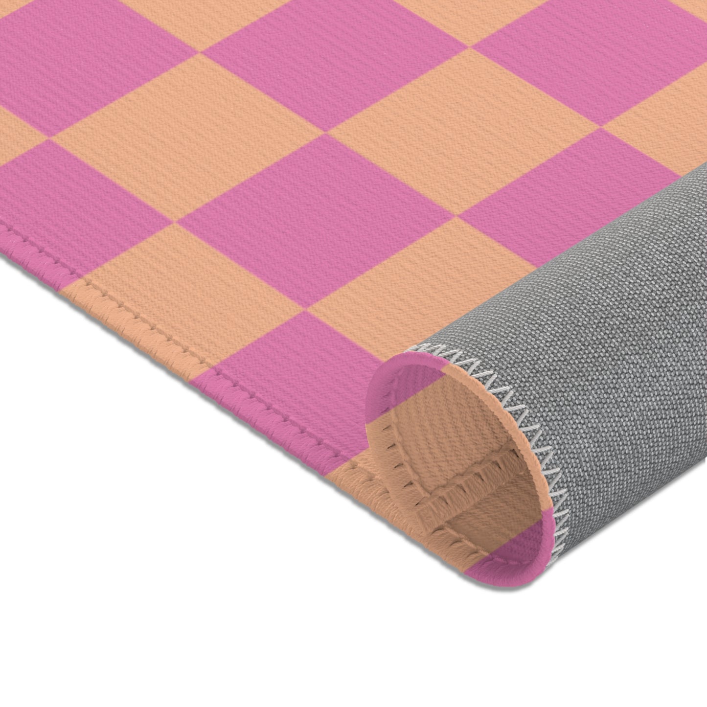 Orange & Pink Checkered Rug