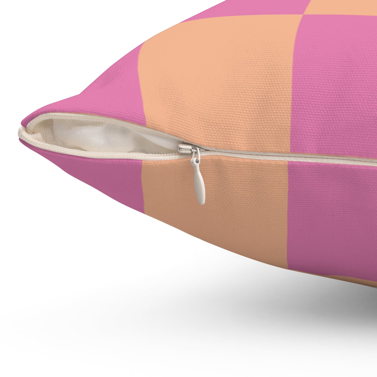 Orange & Pink Checkered Square Pillow