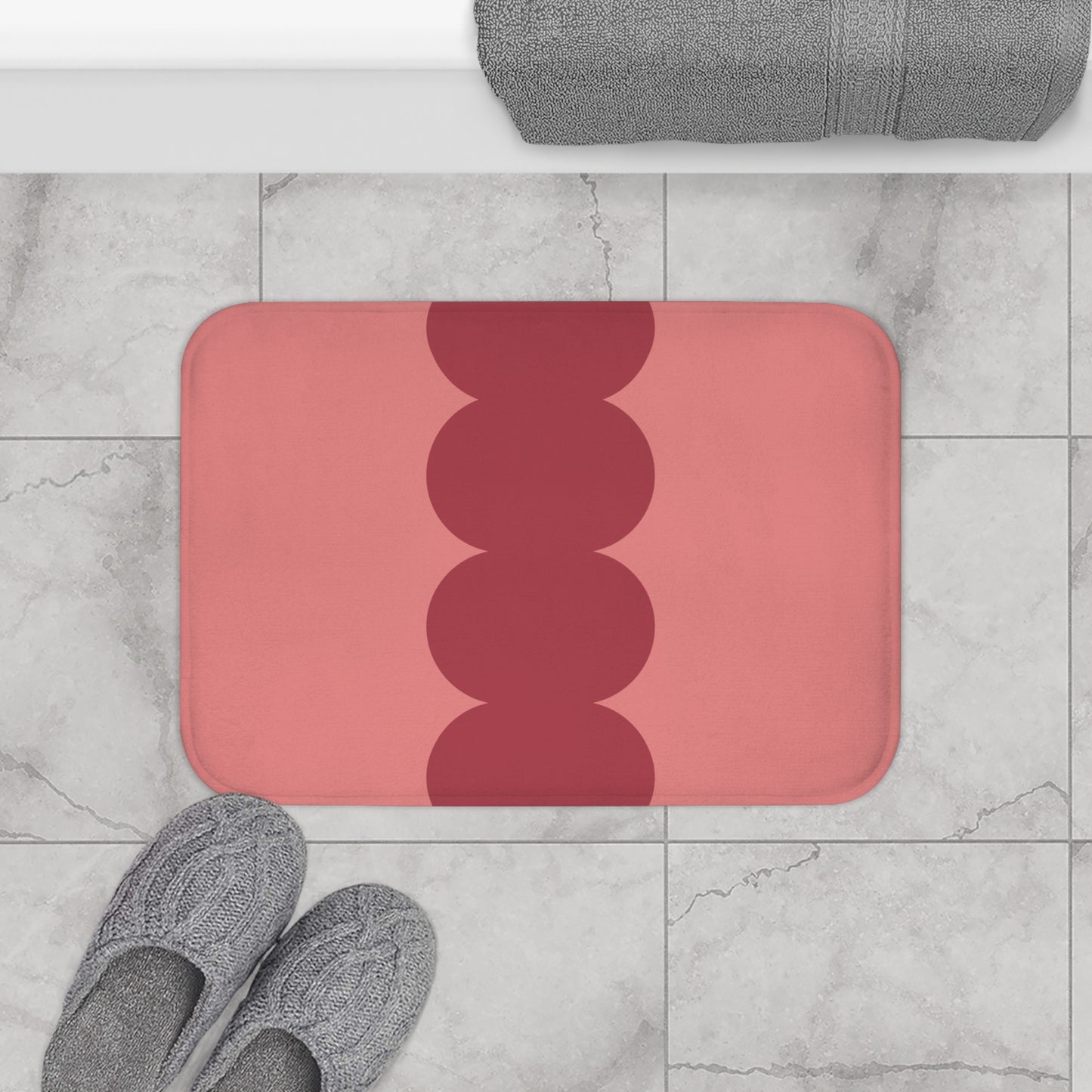 Red & Coral Bath Mat