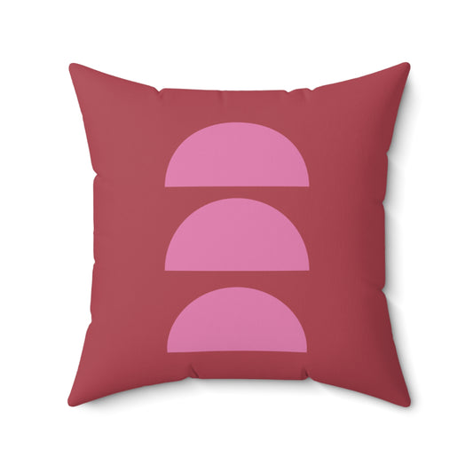 Red & Pink Moons Square Pillow