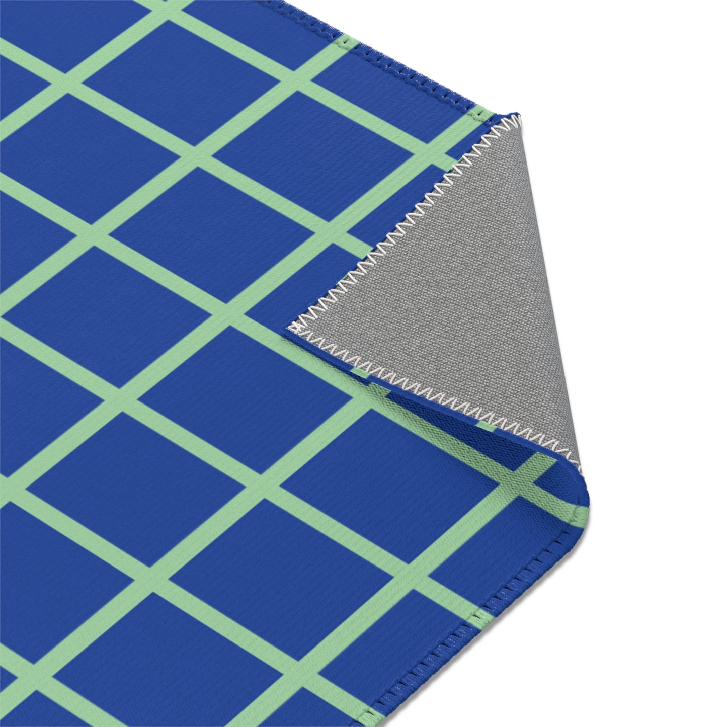 Blue & Green Grid Rug