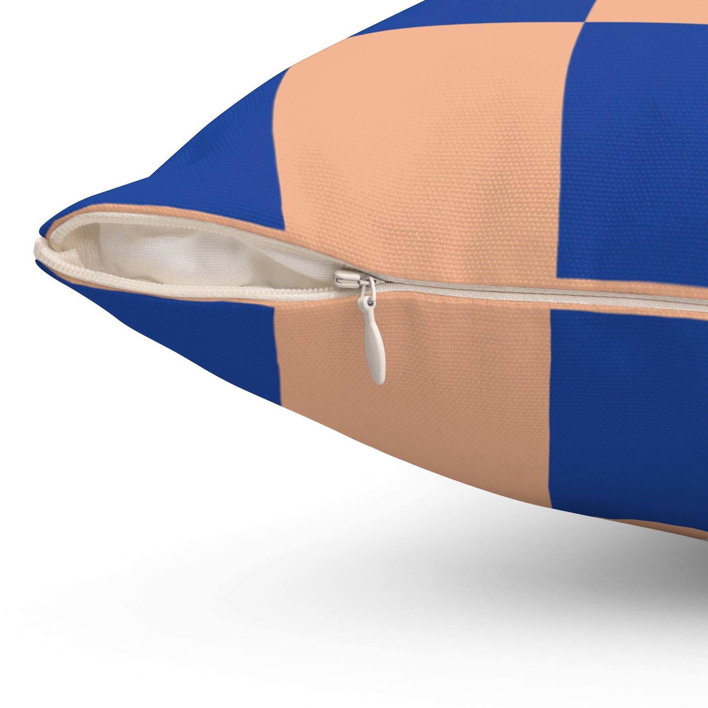 Orange & Blue Checkered Square Pillow