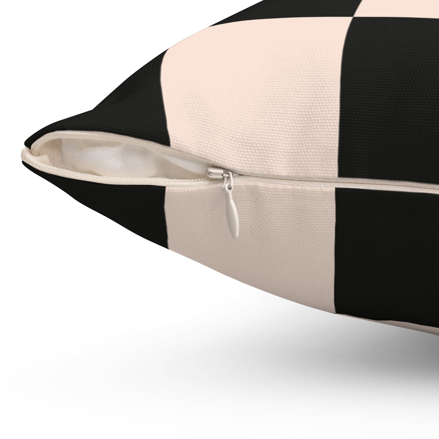 Beige & Black Checkered Square Pillow