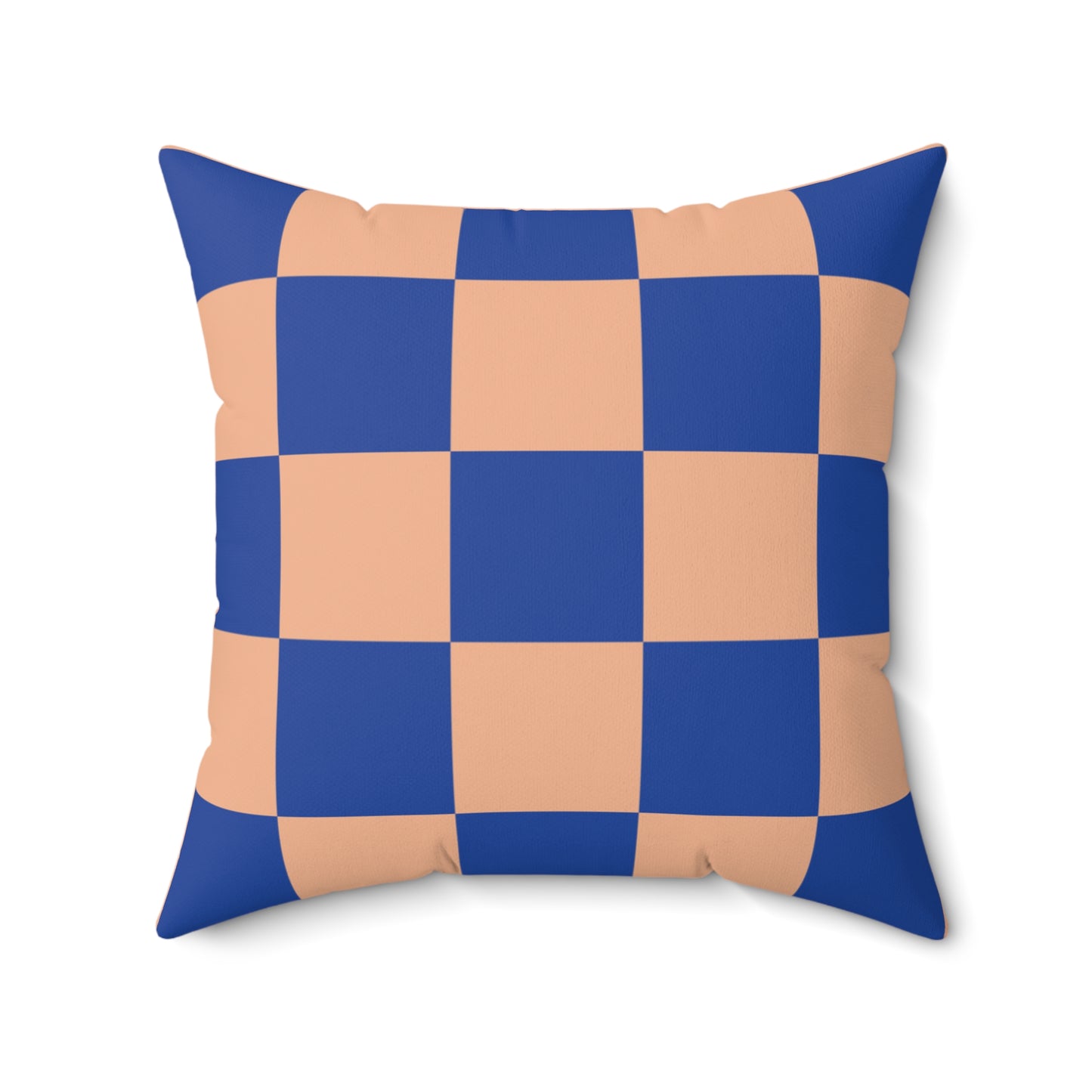 Orange & Blue Checkered Square Pillow