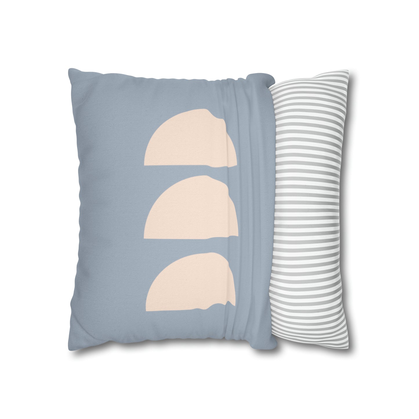 Blue & Beige Moons Square Pillow Cover