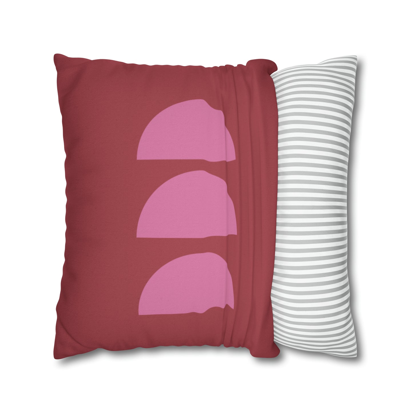 Red & Pink Moons Square Pillow Cover