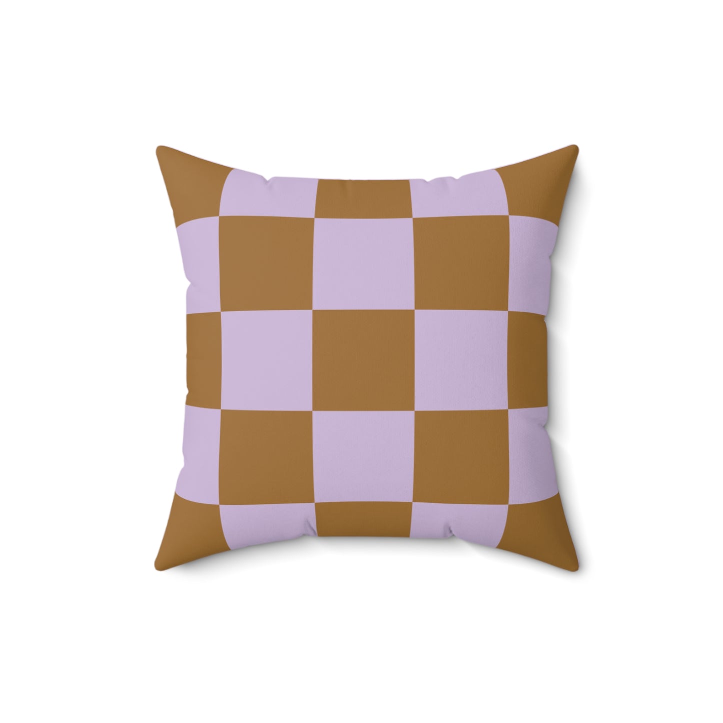 Lavender & Brown Checkered Square Pillow