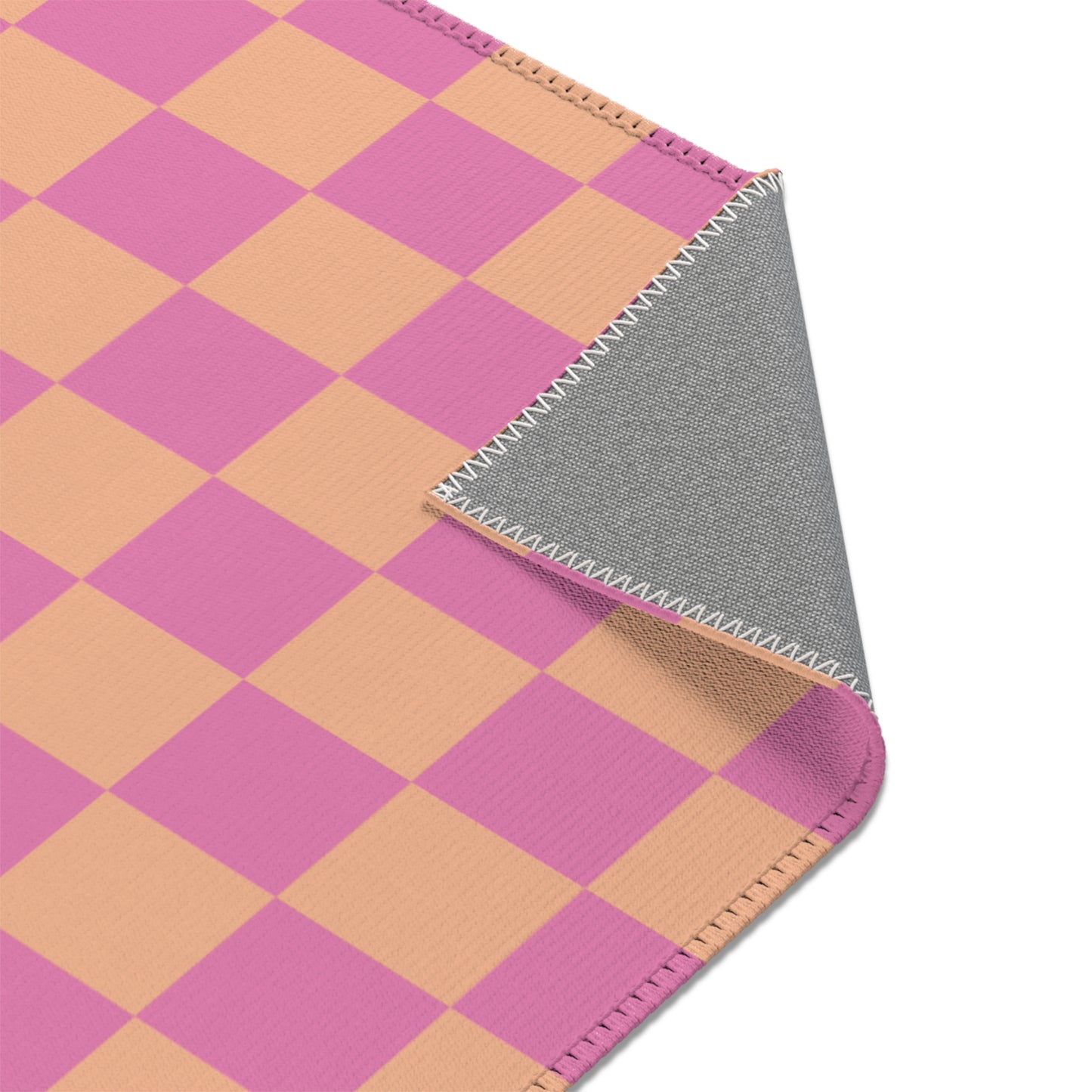 Orange & Pink Checkered Rug