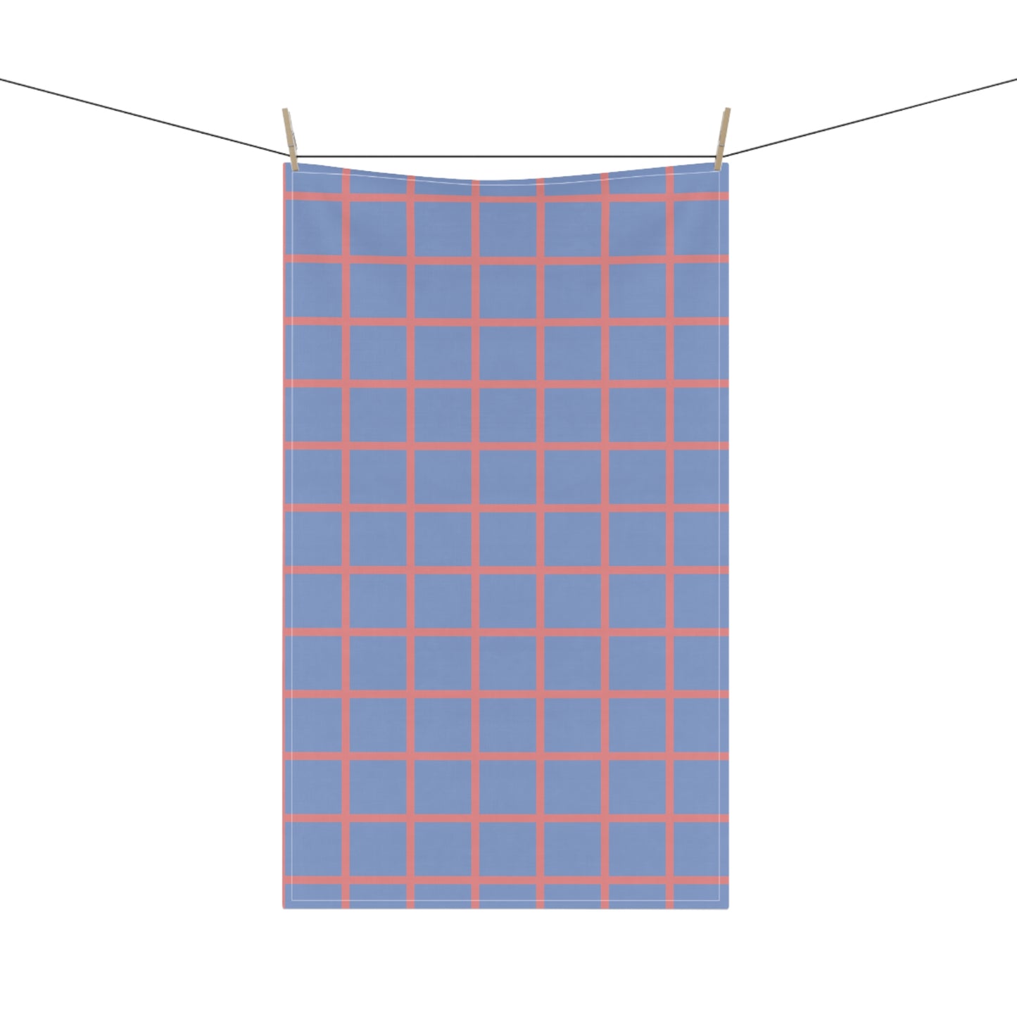 Blue & Coral Grid Cloth