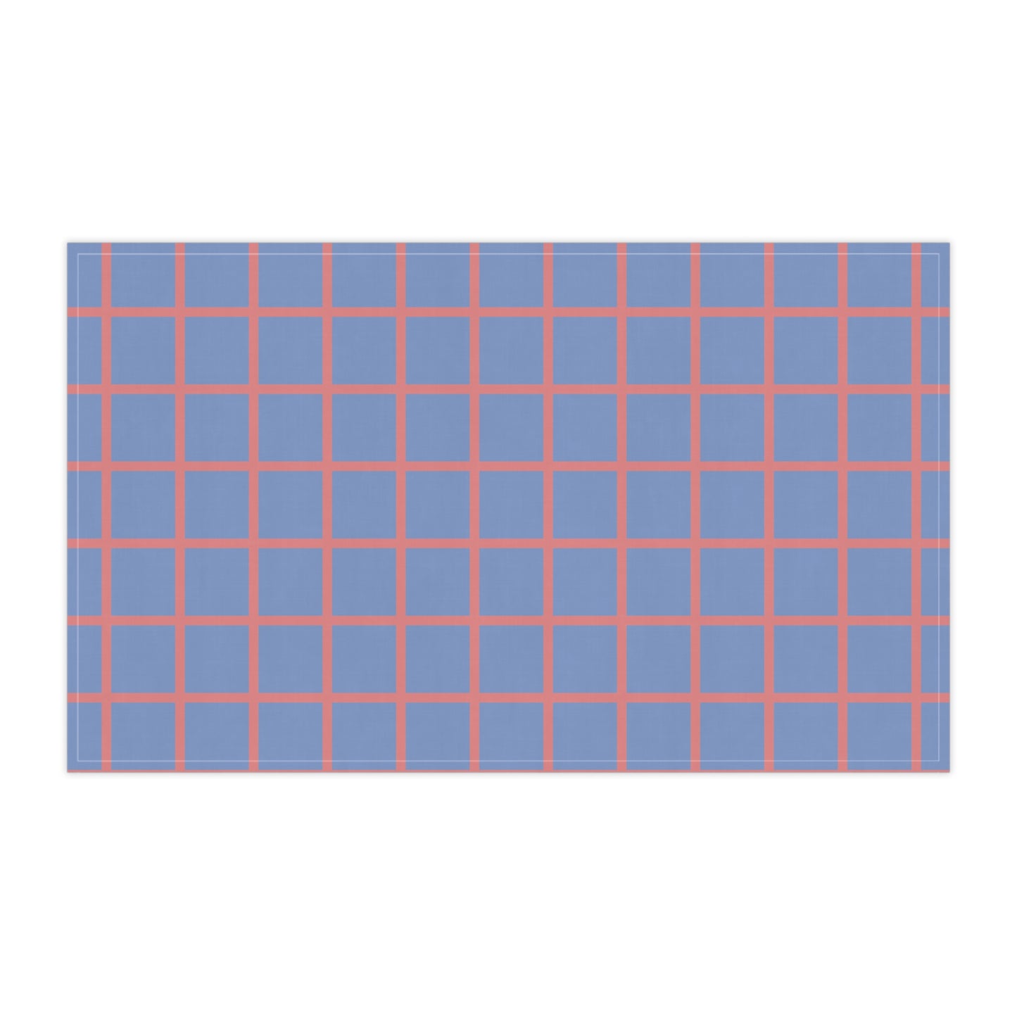 Blue & Coral Grid Cloth