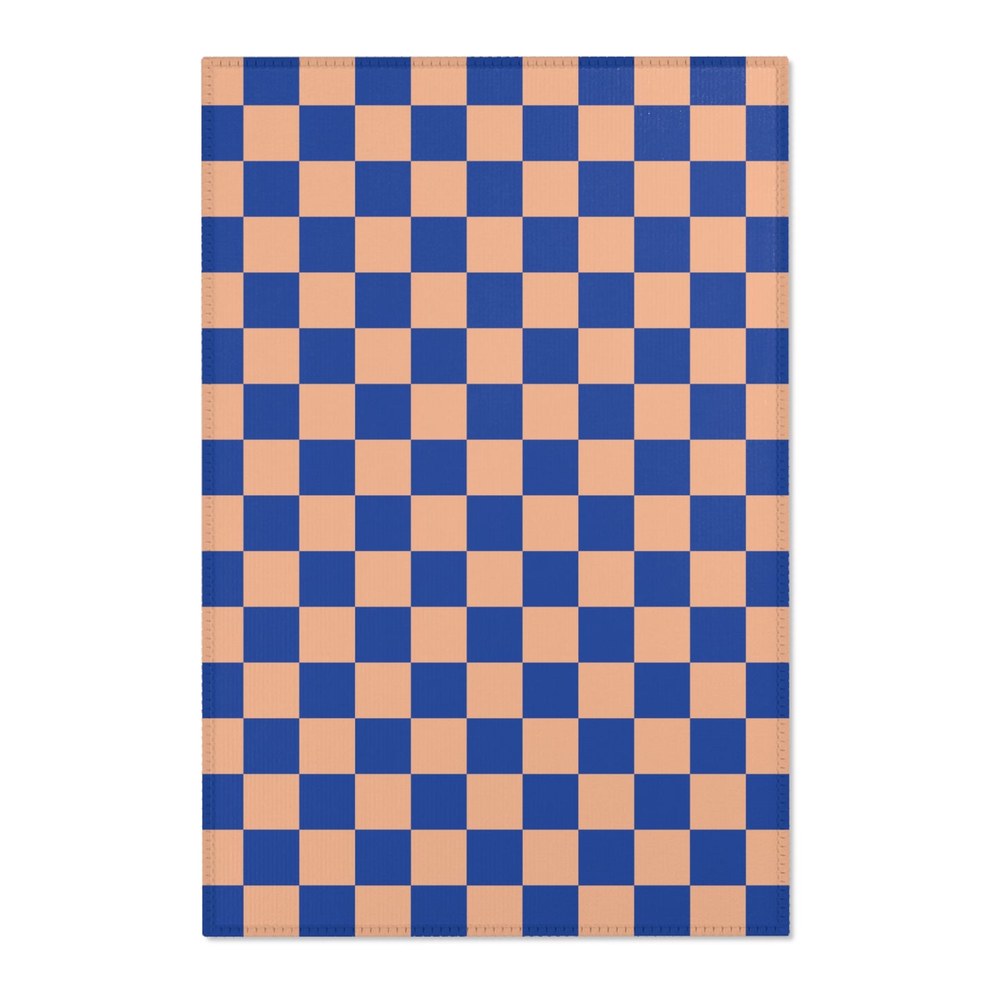 Orange & Blue Checkered Rug