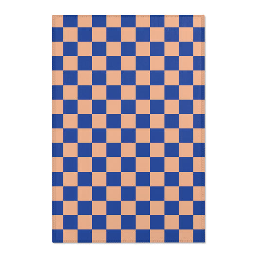 Orange & Blue Checkered Rug