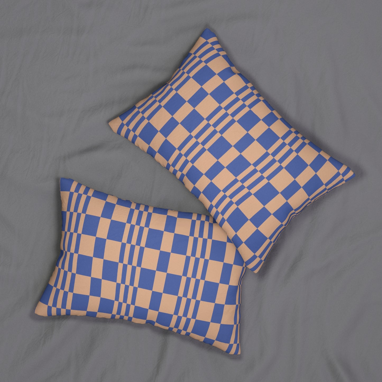 Blue & Orange Patterned Lumbar Pillow