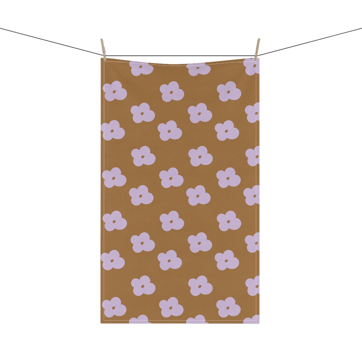 Brown & Lavender Flowers Cloth