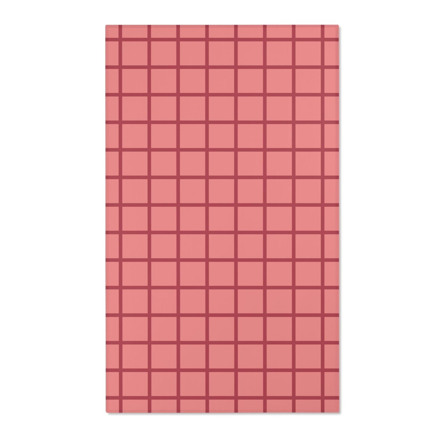 Coral & Red Grid Rug