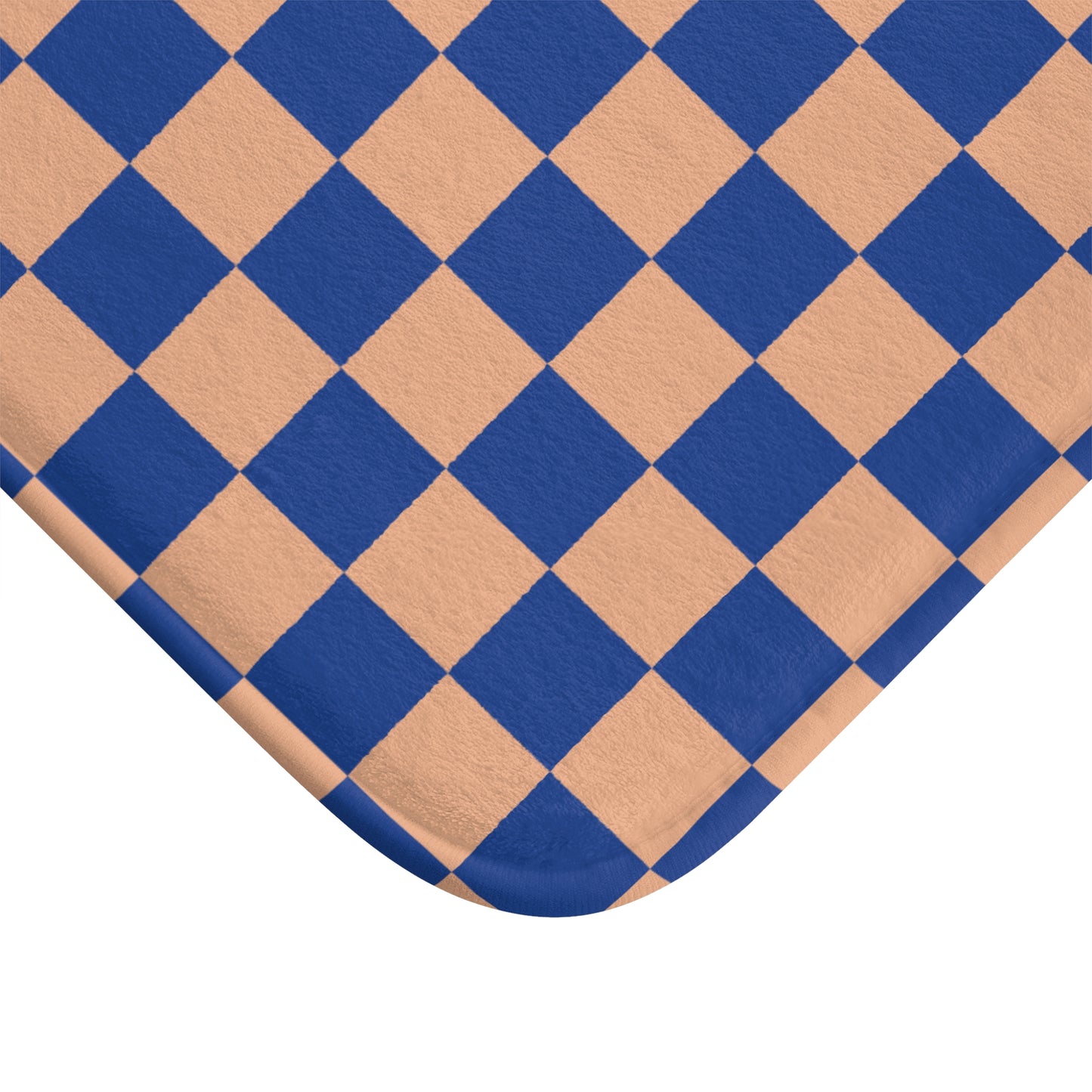 Blue & Orange Checkered Bath Mat