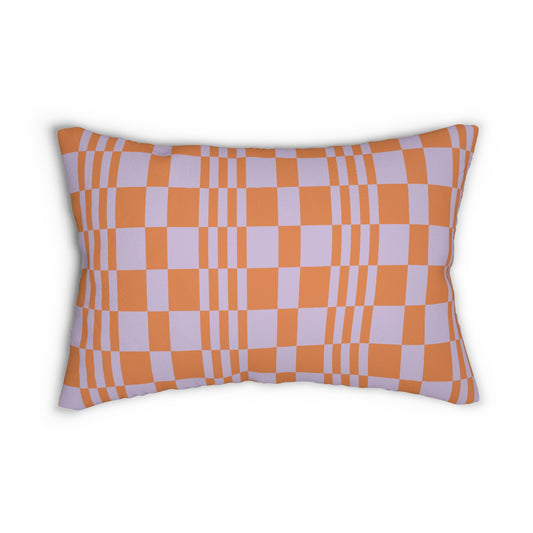 Lavender & Orange Patterned Lumbar Pillow