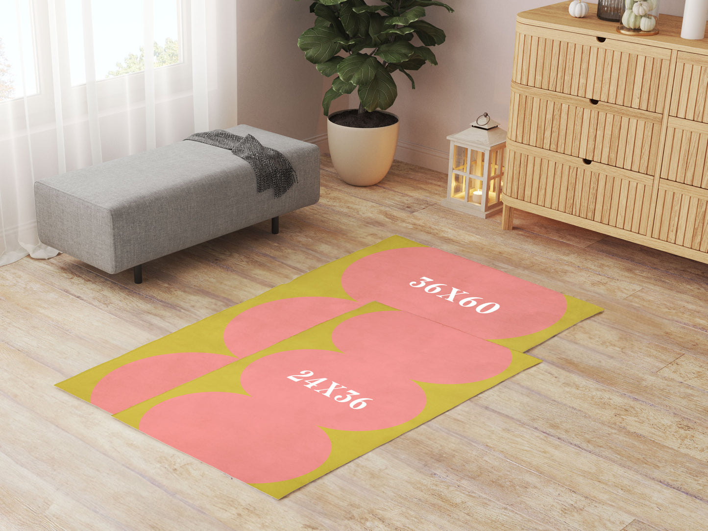 Beige & Orange Rug