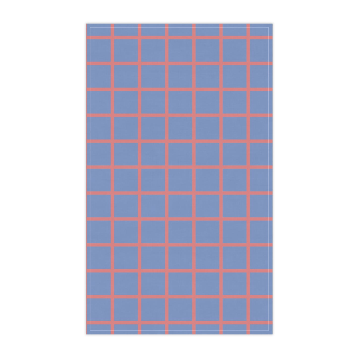 Blue & Coral Grid Cloth