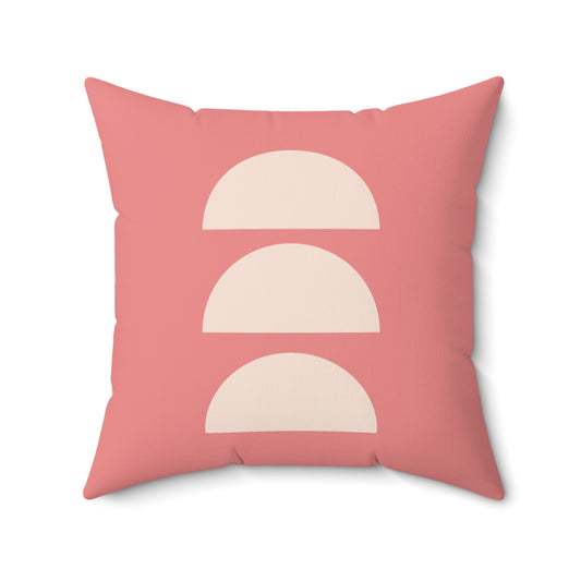 Pink & Beige Moons Square Pillow