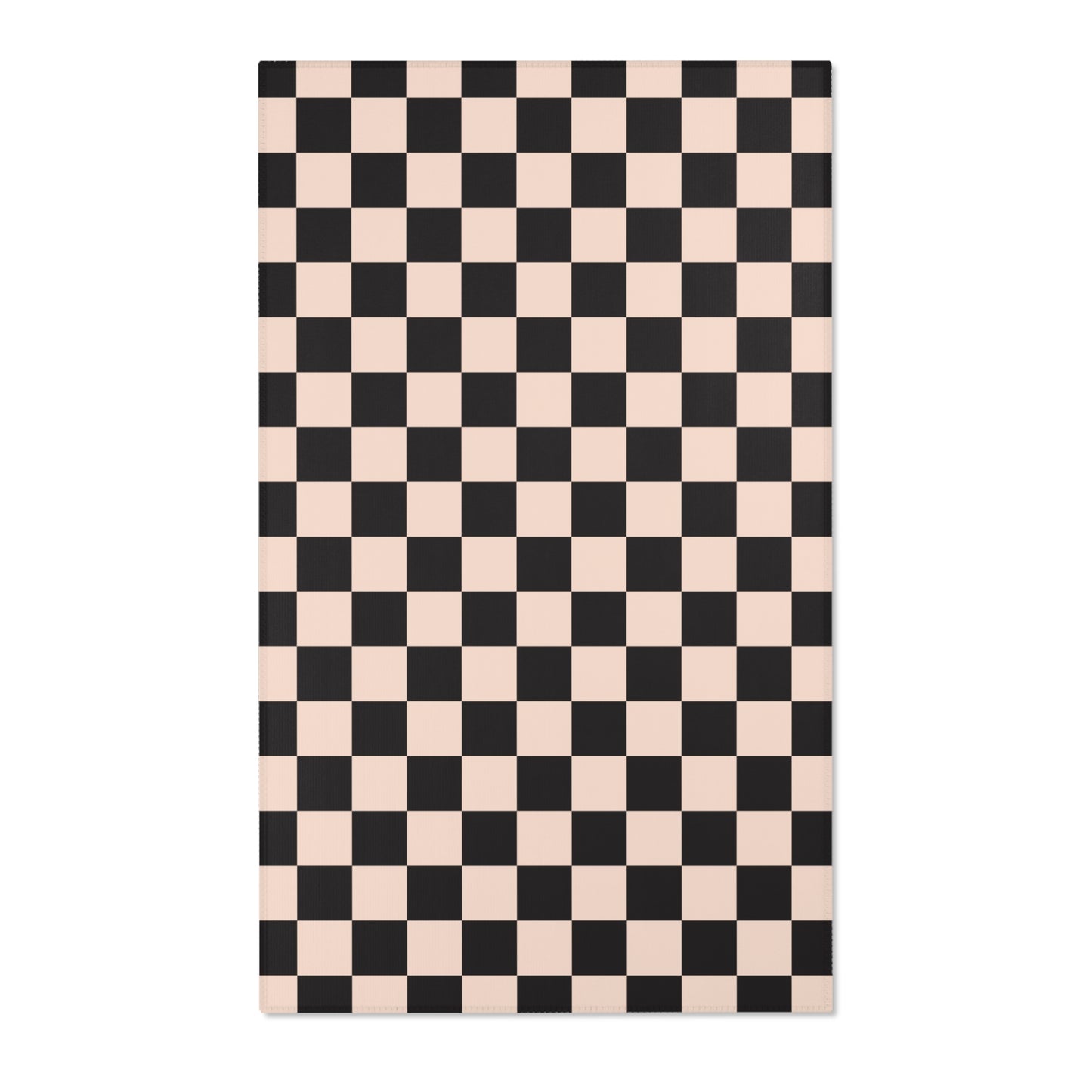 Black & Beige Checkered Rug