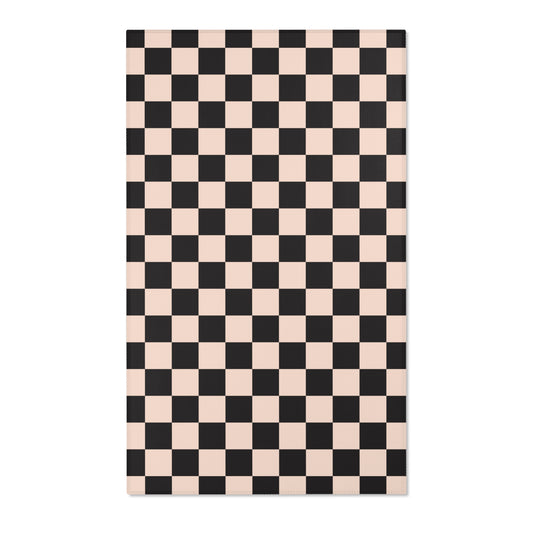 Black & Beige Checkered Rug