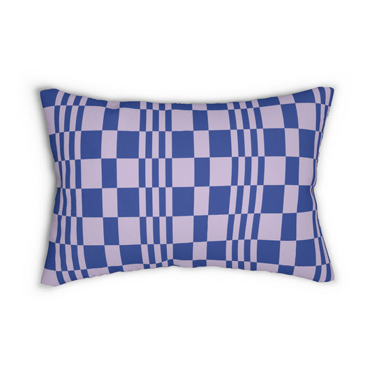 Lavender & Blue Patterned Lumbar Pillow