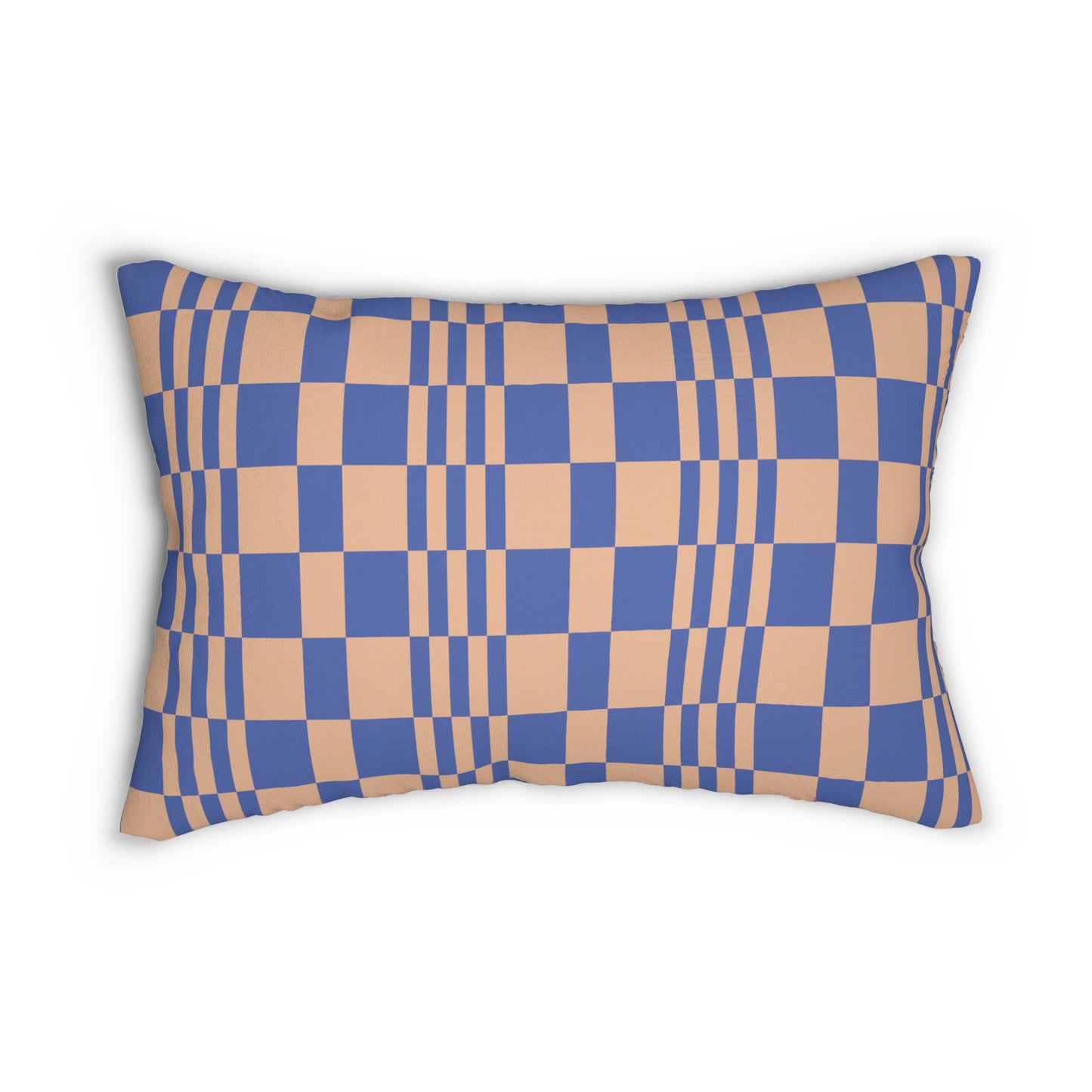 Blue & Orange Patterned Lumbar Pillow