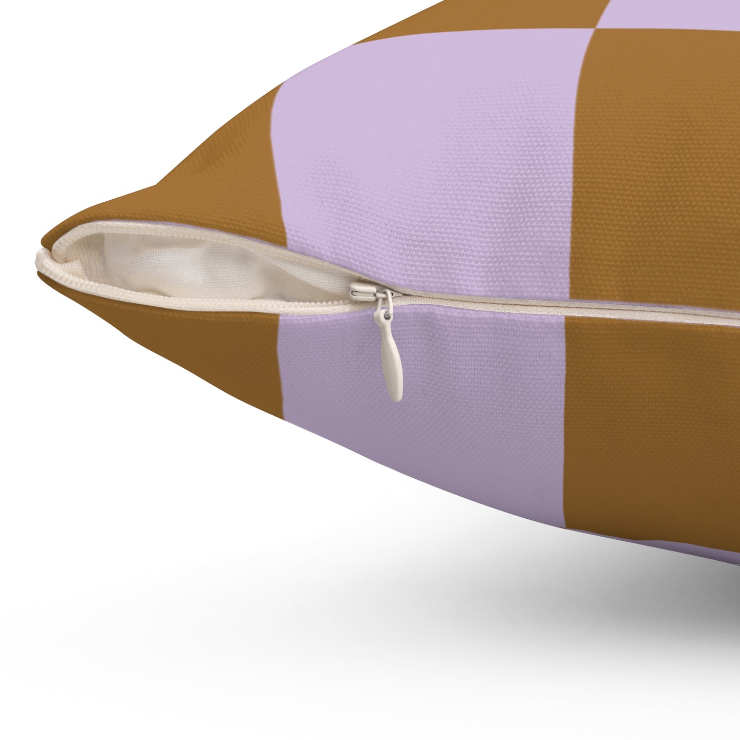 Lavender & Brown Checkered Square Pillow