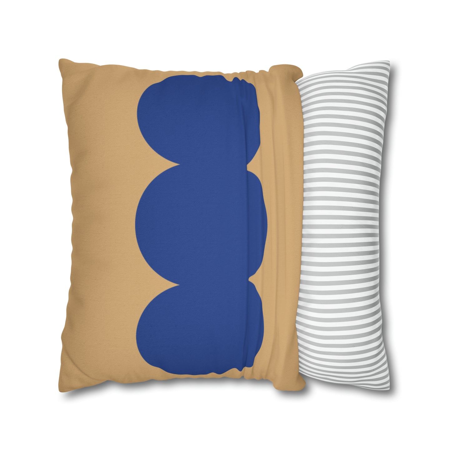 Sand & Blue Square Pillow Cover