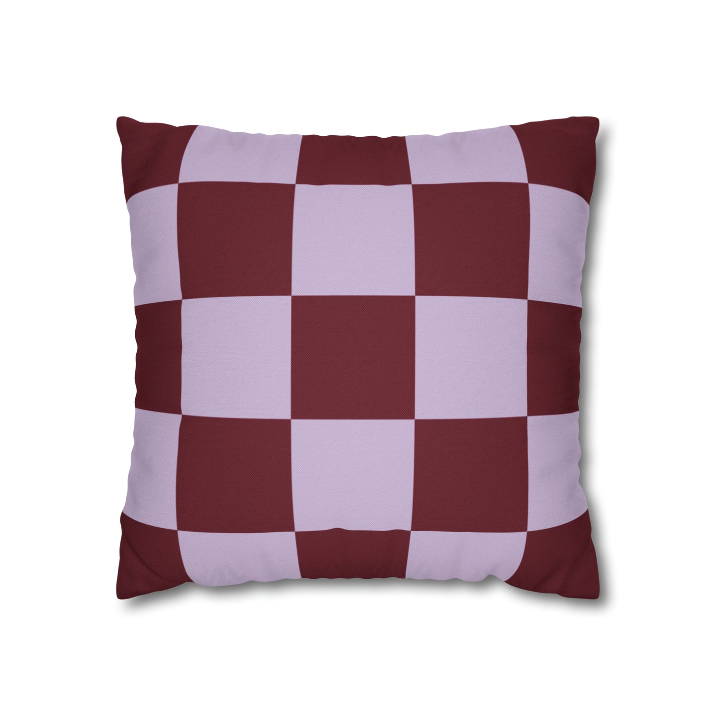 Lavender & Red Checkered Square Pillow Cover