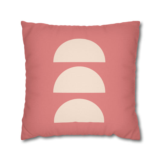 Pink & Beige Moons Square Pillow Cover