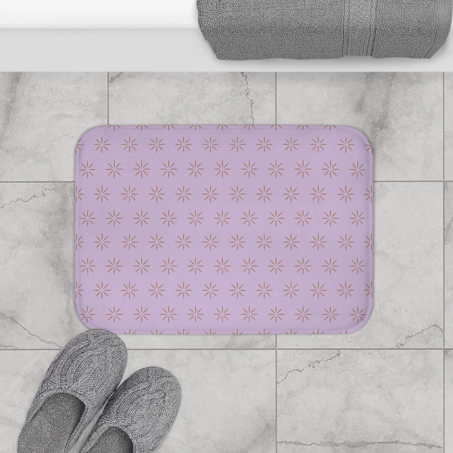 Brown & Lavender Bath Mat