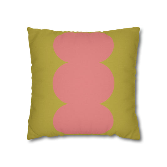 Green & Pink Square Pillow Cover